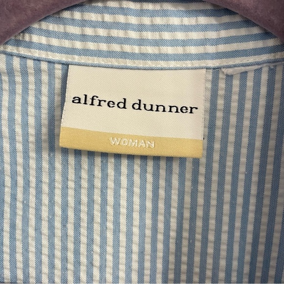 Striped Floral Embroidered Alfred Dunner Pants Set Summer Coastal Grandma - Picture 2 of 9